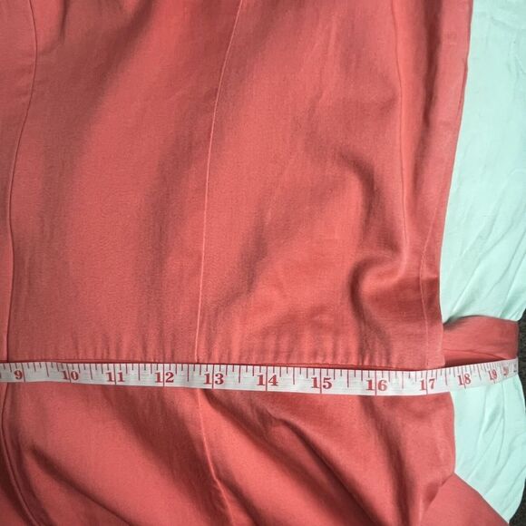 Chaps Coral Pink Fit And Flare Sleeveless Dress with Belt Size 14 NWT MSRP $80 - Picture 13 of 14